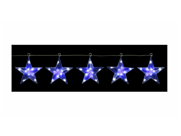 【ポイント最大29倍 ※要エントリー】LEDホログラムスター5連セット WG-2335 全長約150cm LED50球 イルミネーション 飾り