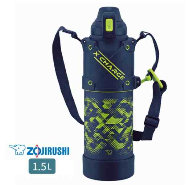 【特典：ステンレスボトル洗浄剤付き】象印 水筒 ステンレスクールボトル SD-HB15 AG ライムブルー 1.5L 象印マホービン ZOJIRUSHI プレゼント ギフト 保冷専用