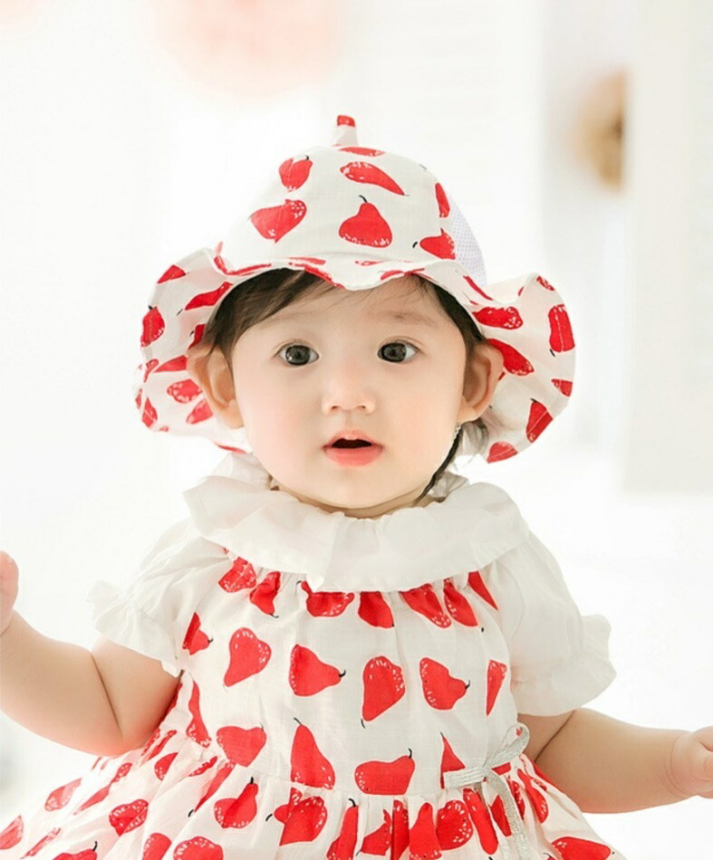 楽天市場 送料無料 とんがり帽子 チューリップハット ベビー帽子 ベビーキャップ メッシュハット ぼうし メッシュ切替 赤ちゃん Baby 女の子 女児 子供用 夏 フルーツ柄 可愛い カジュアル 日よけ対策 日除け Plus Nao