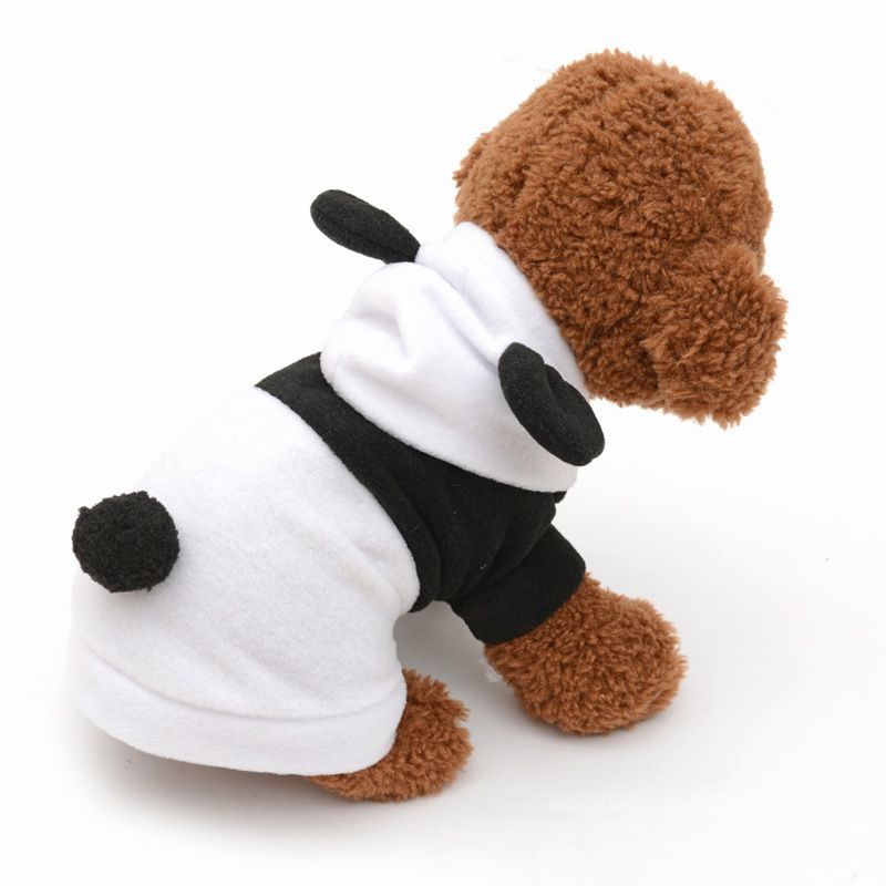 楽天市場 送料無料 ペット用 犬用 洋服 パンダ コスプレ パーカー 半袖 なりきり フード付き スナップボタン コスプレ コスチューム ハロウィン ポンポン 防寒 寒さ対策 ドッグウェア ドッグウエア 衣装 仮装 変装 変身 可愛い かわいい 超小型犬 小型犬 Plus Nao