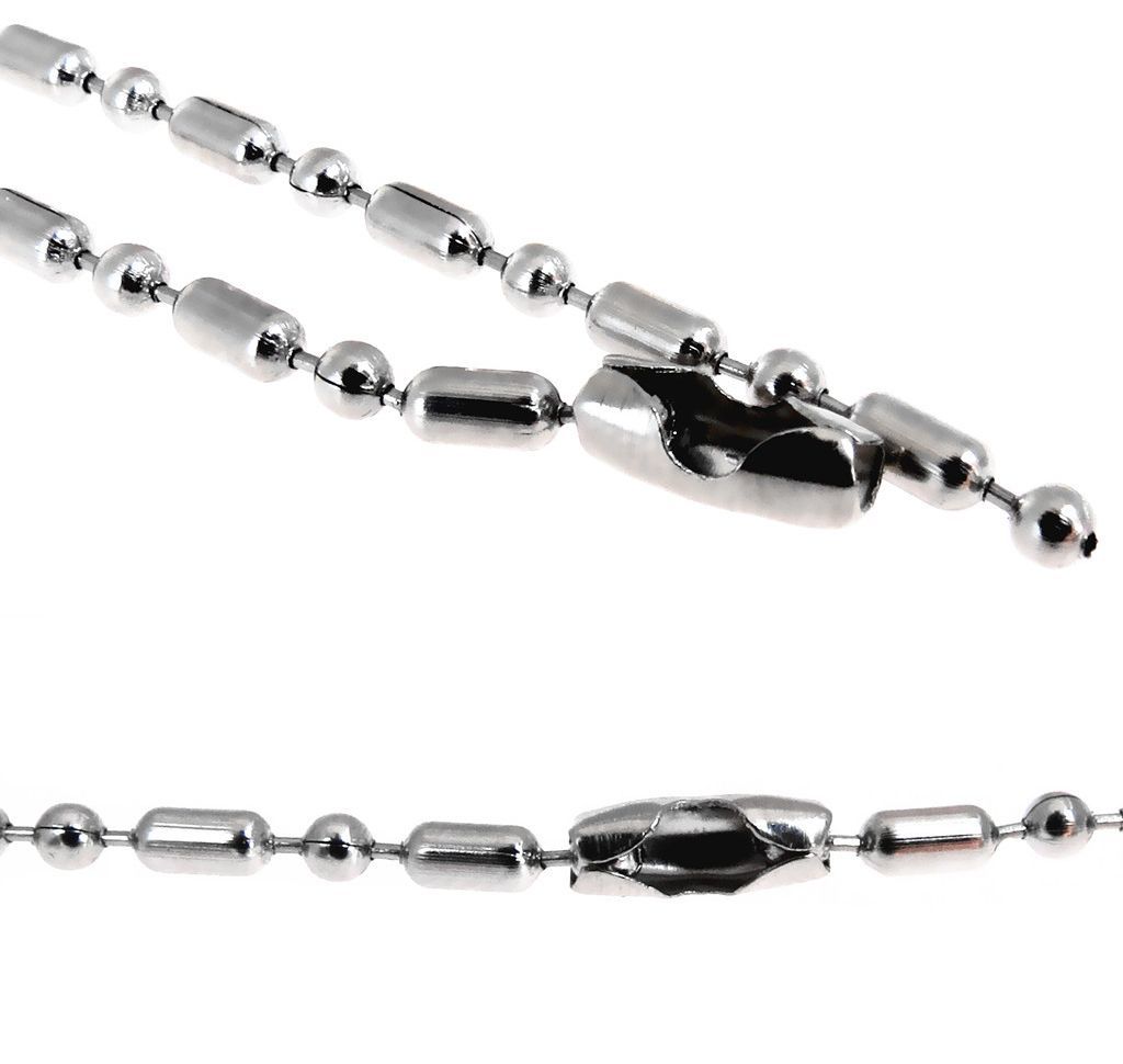 楽天市場 送料無料メンズ ボールチェーン ネックレス ネックレスチェーン ペンダント用 ドッグタグ用 シルバーカラー 認識票 ネームタグ Dog ドックタグ チェーンのみ チェーンだけ 長さ60cm 幅2 5cm メンズアクセサリー 男性用 Plus Nao