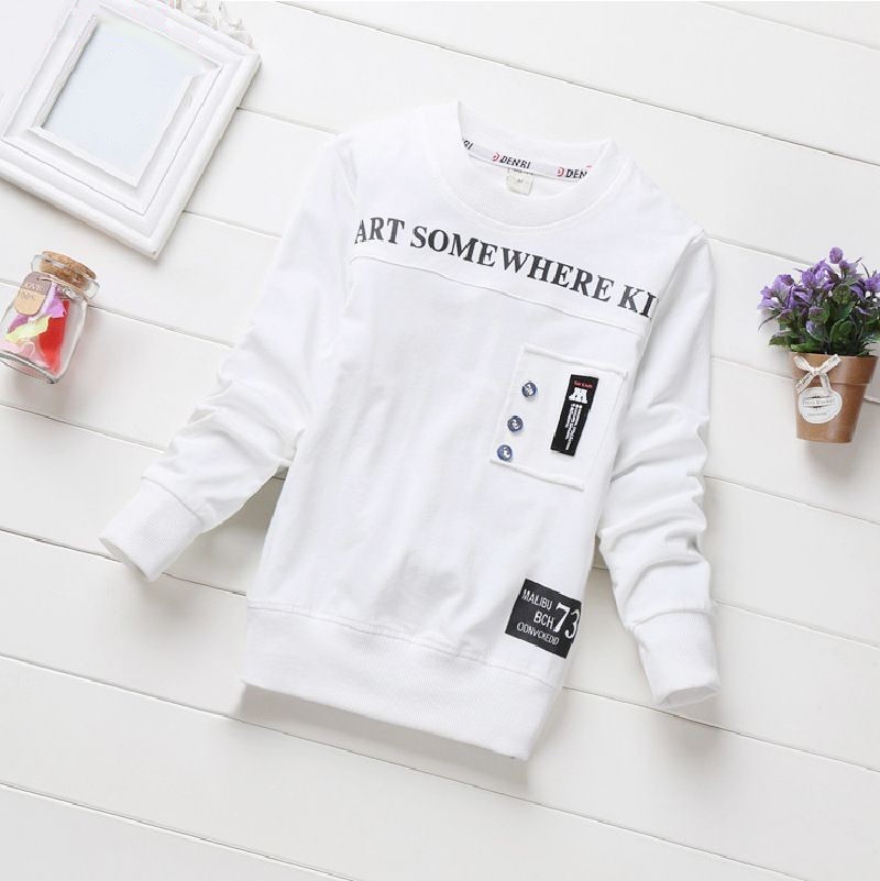 楽天市場 送料無料 トレーナー 長袖 ラウンドネック プルオーバー 薄手 子供用 トップス プリント 春 秋 カジュアル 英語 おしゃれ かっこいい カッコイイ 男の子 女の子 男児 女児 キッズ 子供服 子ども服 こども服 100cm 130cm 黒 白 灰色 Plus Nao