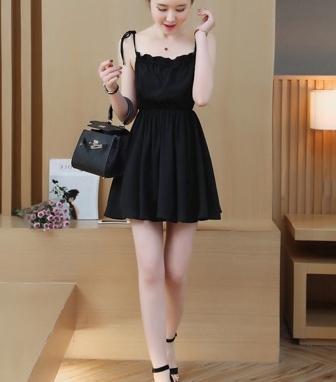 楽天市場 送料無料 ワンピース キャミソールワンピース ミニワンピース レディース ノースリーブ 袖なし ショート丈 フレア プリーツ 肩紐 リボン 蝶結び 絞りウエスト 無地 シンプル 柄なし 清楚 上品 かわいい キュート お出掛け デート 女の子 女性用 婦 Plus Nao