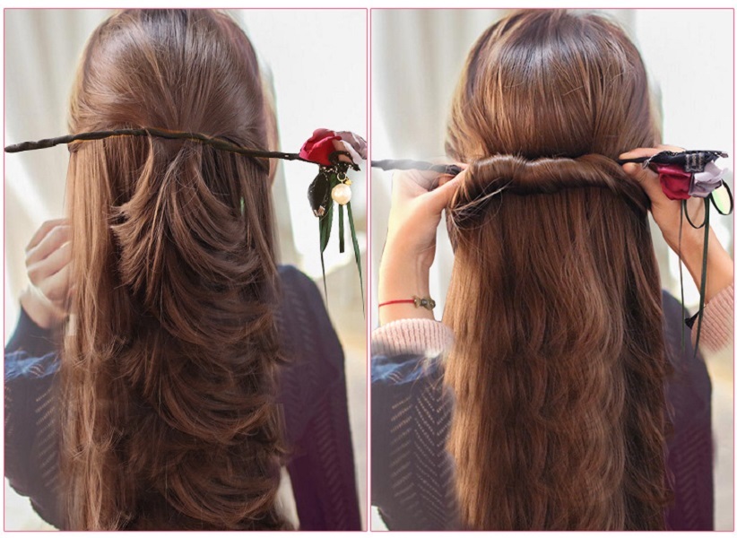 楽天市場 送料無料 ヘアアクセサリー ヘアバンド お団子ヘア まとめ髪 ヘアアレンジ レディース ヘアアクセ 薔薇 花 フラワー レディース かわいい おしゃれ レッド ピンク ネイビー ブルー Plus Nao