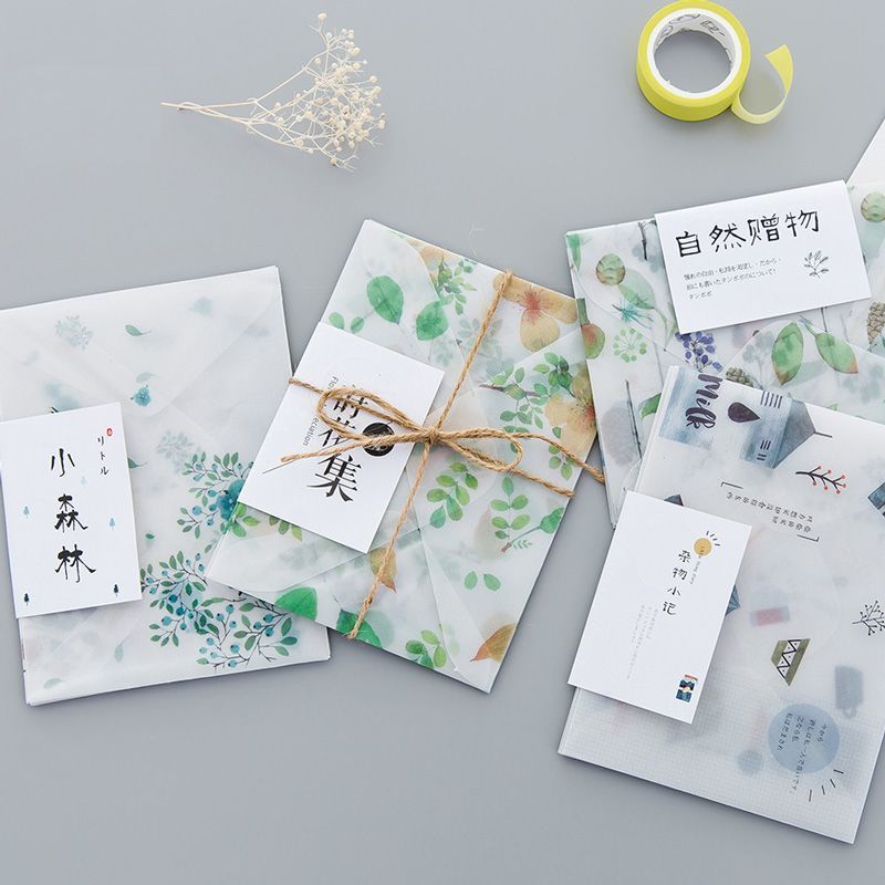 楽天市場 送料無料 封筒 ４枚セット 手紙 ポチ袋 ナチュラル 自然 半透明 文房具 文具 ステーショナリー 事務用品 パッケージ Plus Nao