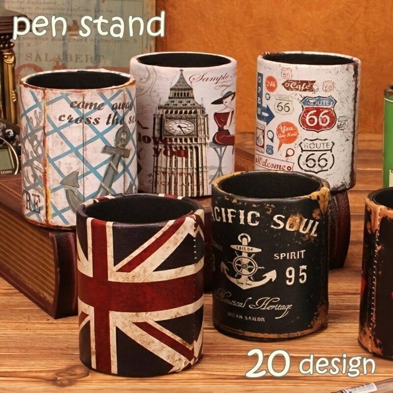 楽天市場 送料無料 ペン立て 鉛筆立て ペンスタンド ペンホルダー 文房具 ステーショナリー 机上収納 デスクトップ収納 小物入れ 国旗 フラワー ロゴ アニマル レトロ アンティーク かわいい おしゃれ Plus Nao