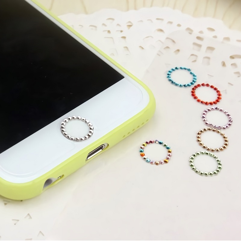 楽天市場 送料無料 ホームボタンシール デコシール スマートフォンアクセサリー スマホ用 ラインストーン Iphone キラキラ かわいい ステッカー Plus Nao