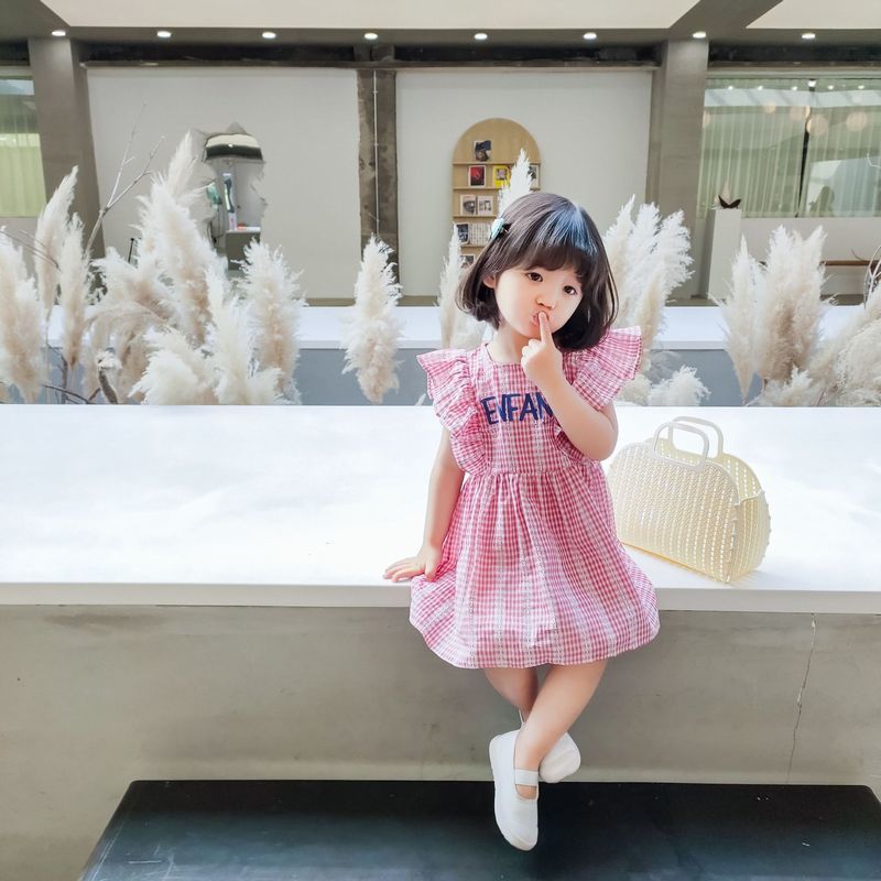 楽天市場 送料無料ワンピース キッズ ベビー 女の子 ギンガムチェック ワンピース ノースリーブ 袖フリル フレア Aライン 膝丈 ピンク ブラック おしゃれ Plus Nao