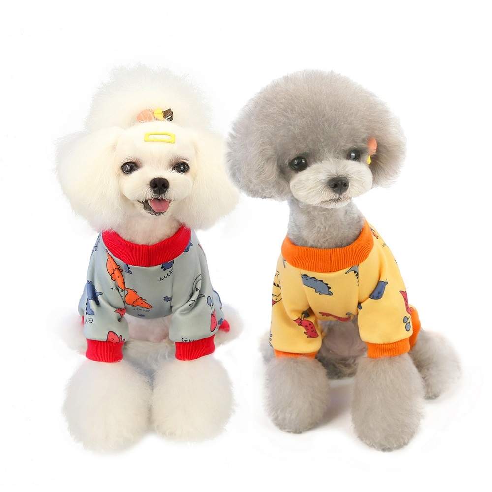 楽天市場 送料無料ペットウェア ツナギ カバーオール ペット服 犬 小型犬 中型犬 猫 ドッグウェア キャットウェア ペット用品 恐竜 ダイナソー キャンディ シカ アボカド 丸襟 イラスト入り ナチュラル かわいい おしゃれ カジュアル お出かけ お散歩 黄 青 Plus Nao