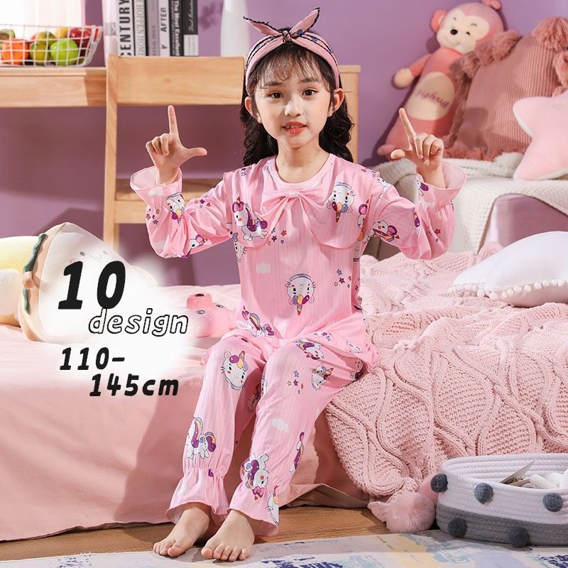 楽天市場 送料無料 パジャマ 子供服 こども用 キッズ ジュニア 女の子 長袖 長ズボン ルームウェア 寝巻 レース リボン フリル かわいい ユニコーン うさぎ キャラクター Plus Nao