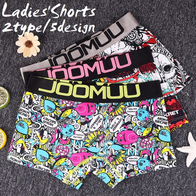 楽天市場 送料無料 ボックスショーツ スタンダードショーツ 単品 ボクサーパンツ パンツ パンティー レディース ボーイズレッグ ボーイレングス インナー 女性下着 ランジェリー プリント 総柄 派手 女性用 婦人用 M L Xl Xxl 2xl Plus Nao