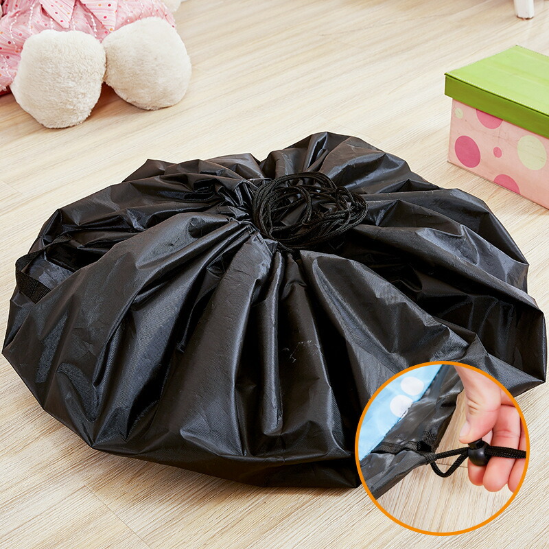 送料無料おもちゃ箱おもちゃ収納袋おもちゃ袋プレイマットキッズ赤ちゃん子ども用雑貨収納グッズラウンド丸形ポケット付き総柄無地肉球柄ピンクブルーカジュアル可愛いキュートお片付け簡単