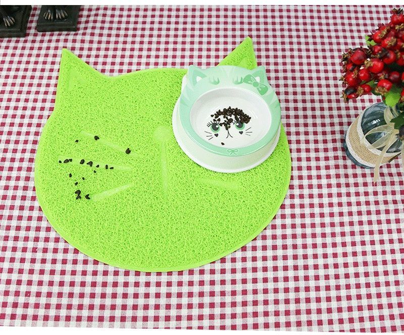 送料無料ペット用ランチョンマットフードマットお食事マットエサ用マットボウル置き猫用犬用ペット用品砂取りマットトイレマット飛び散り防止汚れ防止防水滑り止めネコ型可愛いペットグッズねこいぬイヌ