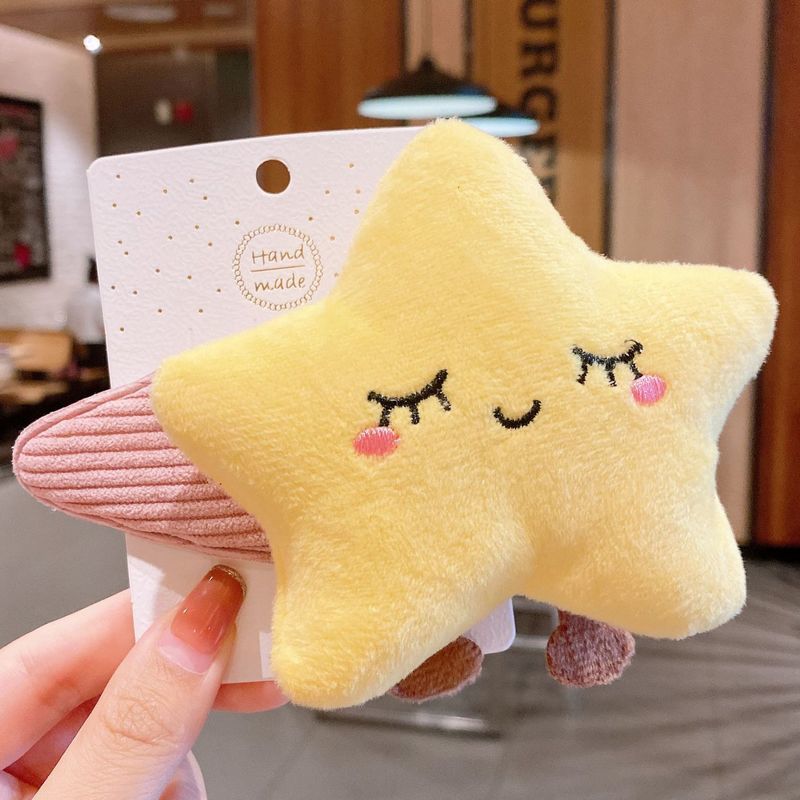 送料無料ヘアピンパッチン留めスリーピンビッグサイズ子供用キッズヘアアクセサリー前髪可愛いふわふわ大きめヘアクリップ髪飾り髪留めヘアアレンジまとめ髪パッチンピンパッチンどめぬいぐるみ刺繍蝶ネクタイ星スター肉球パイナッ