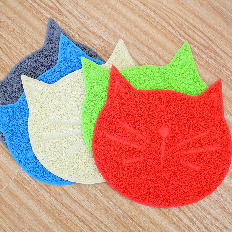 送料無料ペット用ランチョンマットフードマットお食事マットエサ用マットボウル置き猫用犬用ペット用品砂取りマットトイレマット飛び散り防止汚れ防止防水滑り止めネコ型可愛いペットグッズねこいぬイヌ