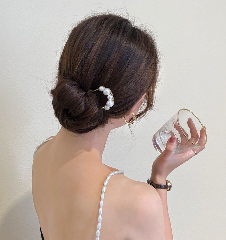 市場 送料無料 レディース かんざし へアスティック U字コーム フェイクパール ヘアコーム 簡単ヘアアレンジ 髪留め まとめ髪 ヘアアクセサリー