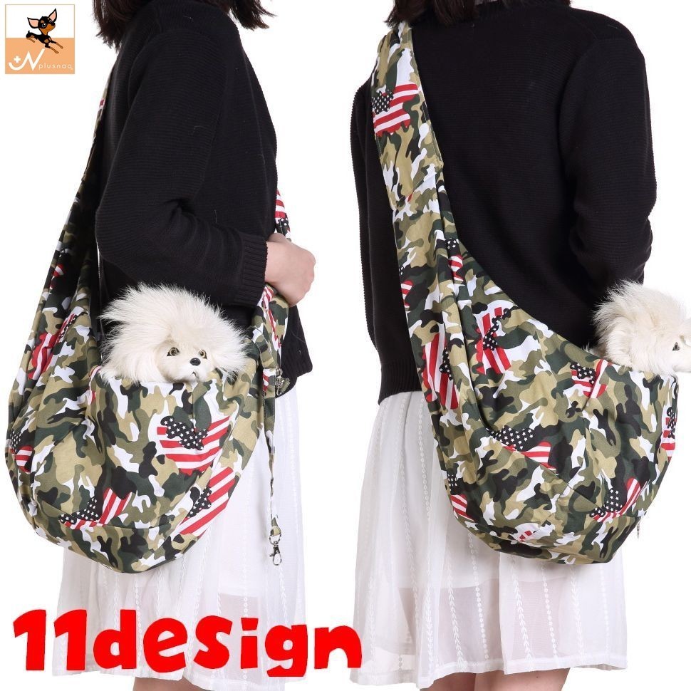 送料無料 ペット用キャリーバッグ スリング 斜め掛け 犬用 猫用 ショルダーバッグ 飛び出し防止フック付き 長さ調節可 チェック ドクロ イヌ柄 ネコ柄 無地 シンプル おしゃれ 可愛い お散歩グッズ 旅行 移動 ペット用品 最安