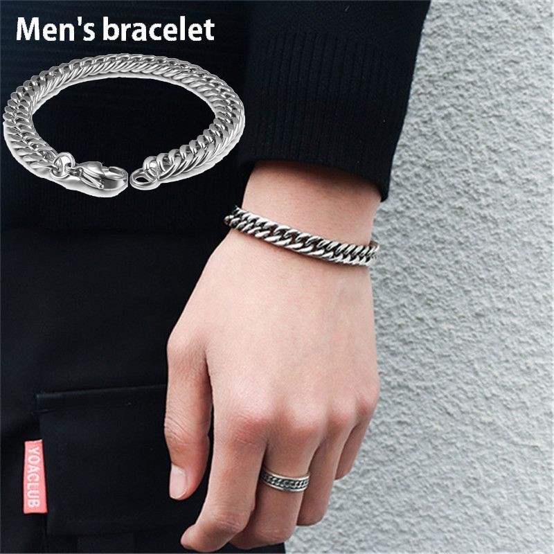 送料無料 ブレスレット メンズ 男性用 アクセサリー チェーン 太め シンプル おしゃれ クール かっこいい カジュアル 存在感 おでかけ 普段使い プレゼント ギフト 贈り物 シルバーカラー 手数料安い