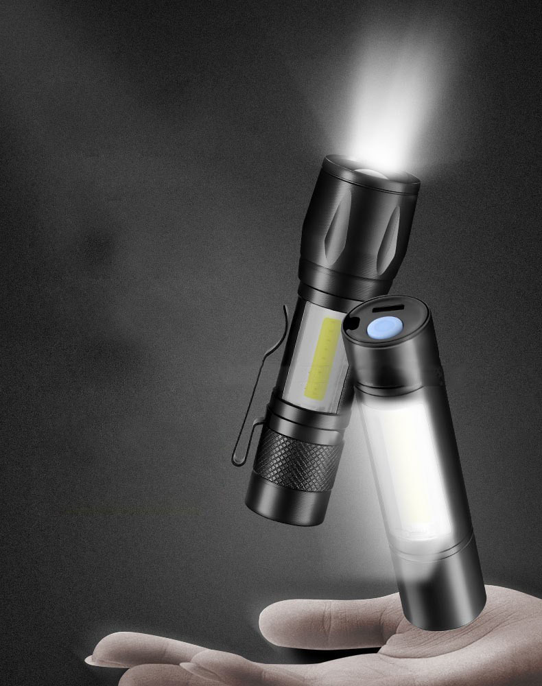 ハンディライト ワークライト 生活雑貨 USB充電 懐中電灯 ケース付き COBライト USBケーブル付き アウトドア用品