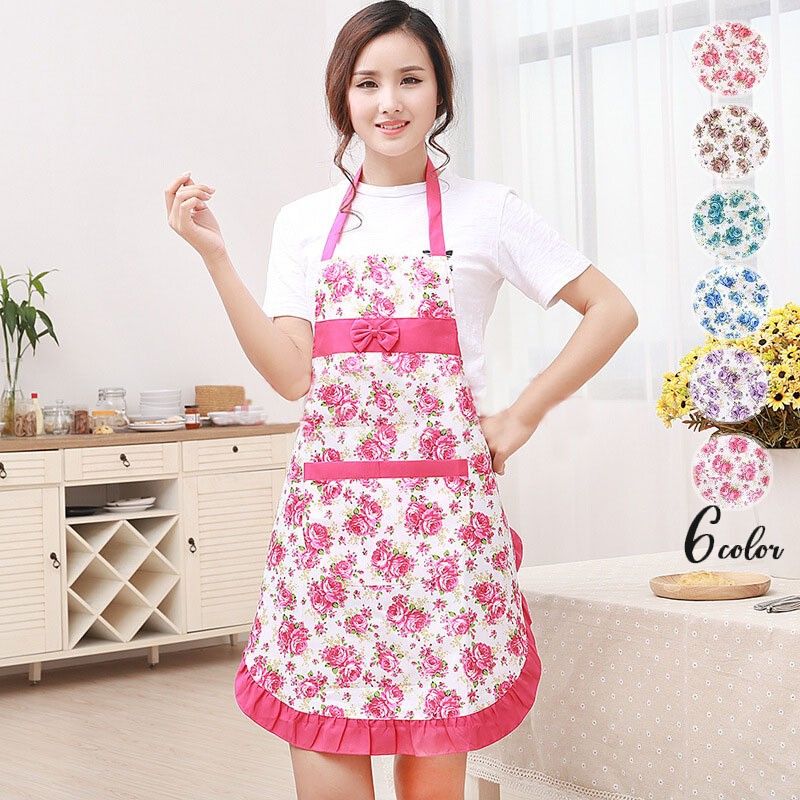 楽天市場】送料無料 エプロン レディース 女性用 花柄 フラワー バラ 