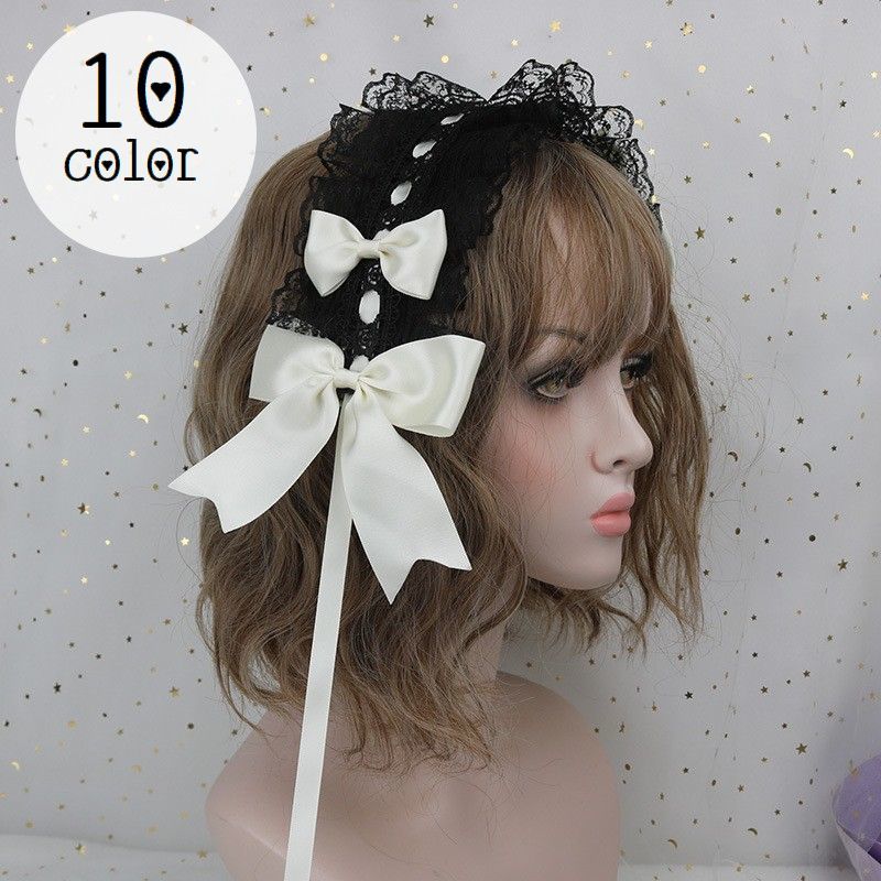 【新品未使用】リボンカチューシャ　レッド　ヘッドドレス　メイド　ロリータ 赤 レッド リボンカチューシャ ヘッドドレス メイド ロリータ