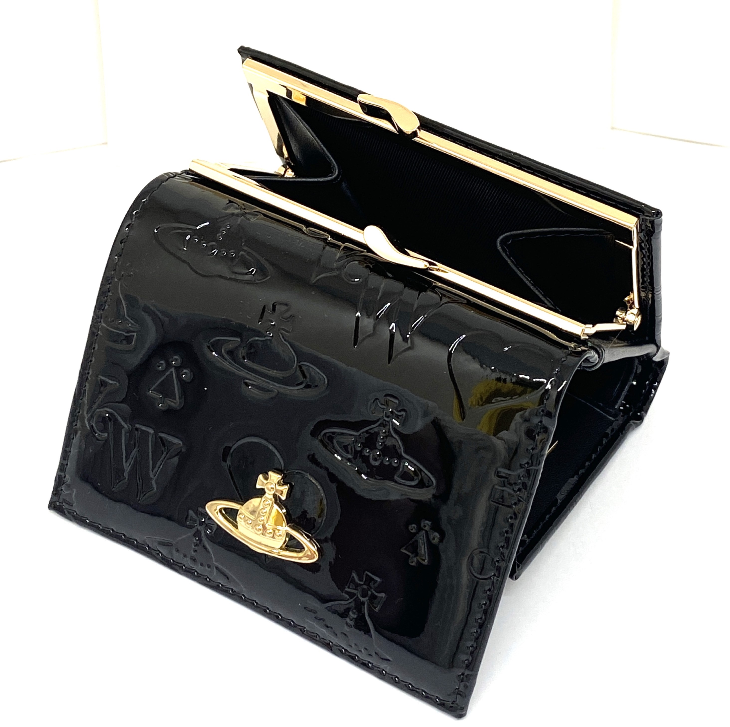 【新品未使用】ヴィヴィアンウエストウッド三つ折り財布　913VW106　ブラック ヴィヴィアン ウエストウッド 三つ折り財布 エナメル ブラック