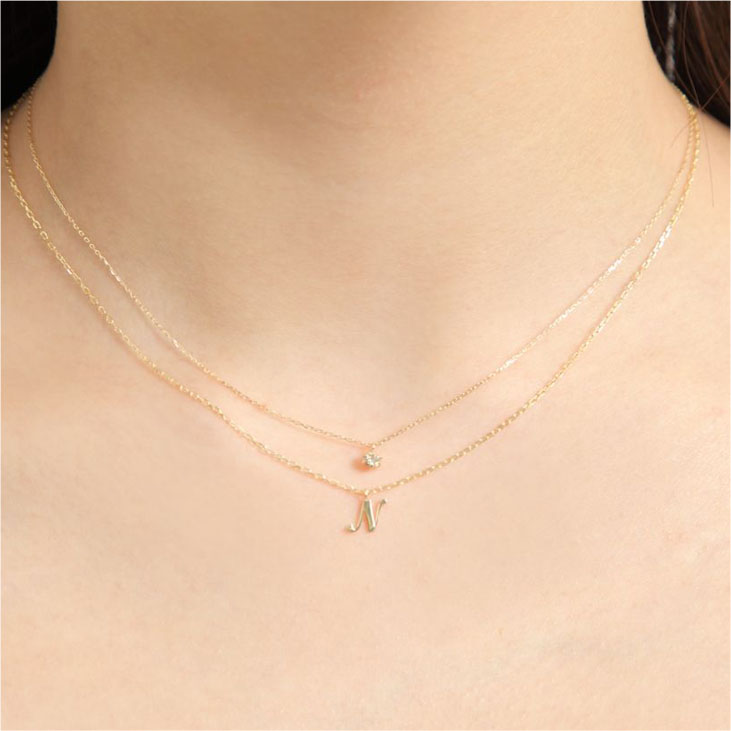 【楽天市場】ネックレス レディース イニシャルネックレス アルファベットネックレス k10ネックレス ゴールドネックレス アルファベット