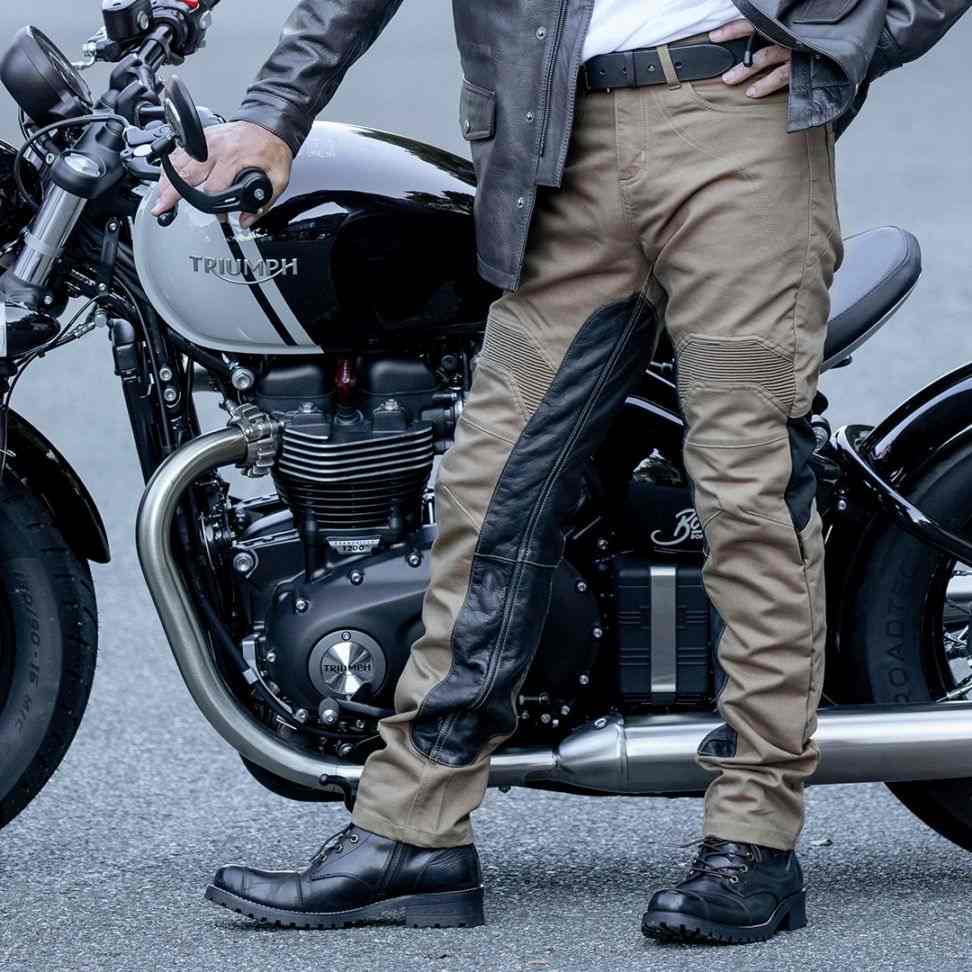 ヒートガード付き コーデュラ コットン パンツ ストレッチ カップ付き AAコットン dp-44 DEGNER デグナー バイク ツーリング 膝と腰にプロテクターを標準装備