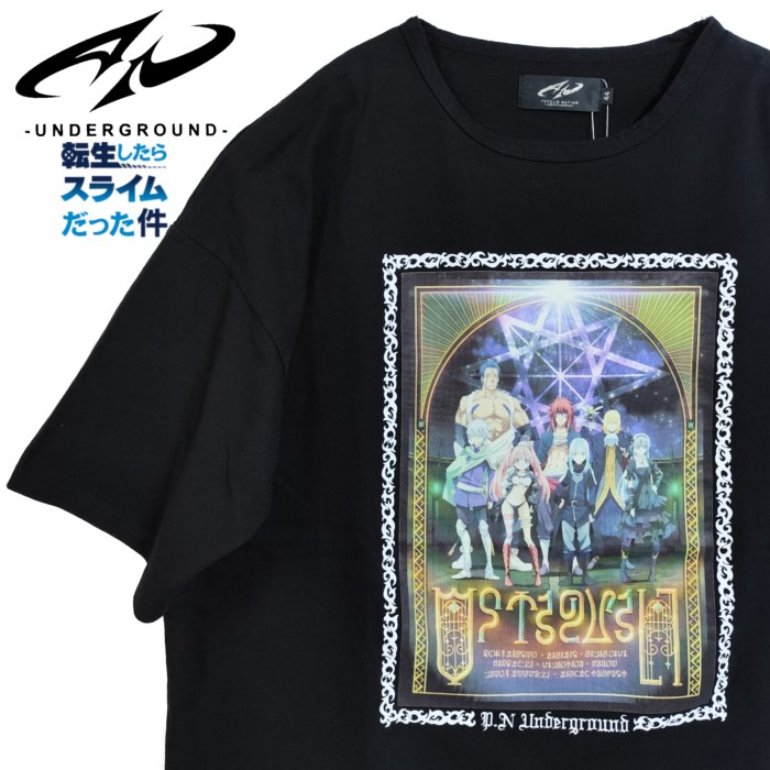 半袖ティーシャツ オクタグラム 八星天魔波旬 不都合 ワイドシルェット 716608 UNDERGROUND アンダー運動場 生まれ変わりしたらスライムだった件 転スラ 共同研究 Black
