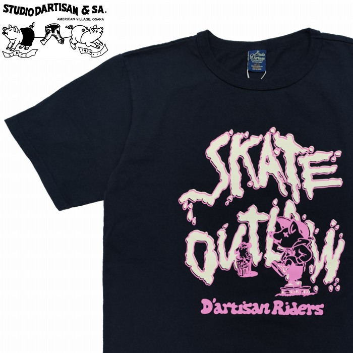 半袖Tシャツ SKATE OUTLAW スケートアウトロー Tシャツ 8210b STUDIO D'ARTISAN ステュディオ・ダ・ルチザン アメカジ ダルチザン 日本製　レターパック対応