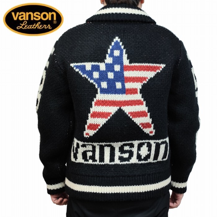 vanson バンソン ショールカラー カーディガン ワッペン 刺繍 黒 L 楽天市場】VANSONバンソン◇VS ニットショールカーデ◇NVKN-403
