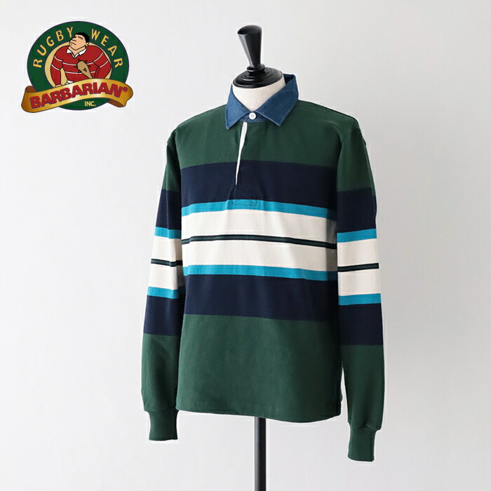 バーバリアン ラグビーシャツ (WFE-06) Heavy Weight Rugby Collar L/S Shirts BARBARIAN(メンズ) *送料無料*【後払い決済不可】【ポイント10倍】ポイントアップ 7/21 12:00～7/26 1:59｜PLUS USP