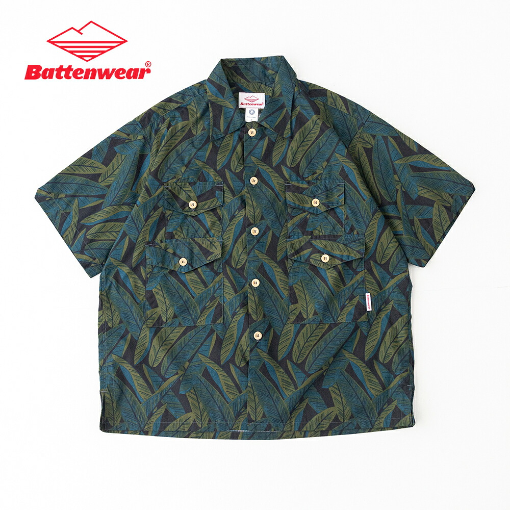 バテンウェア×ポストオーバーオールズ Cotton Printed Broad Cloth  T\u0026C Shirts (323026SV) Battenwear x Post O\u0027Alls(メンズ) 【2026春夏】*貨物輸送無料*【後ばらい決済不可】*