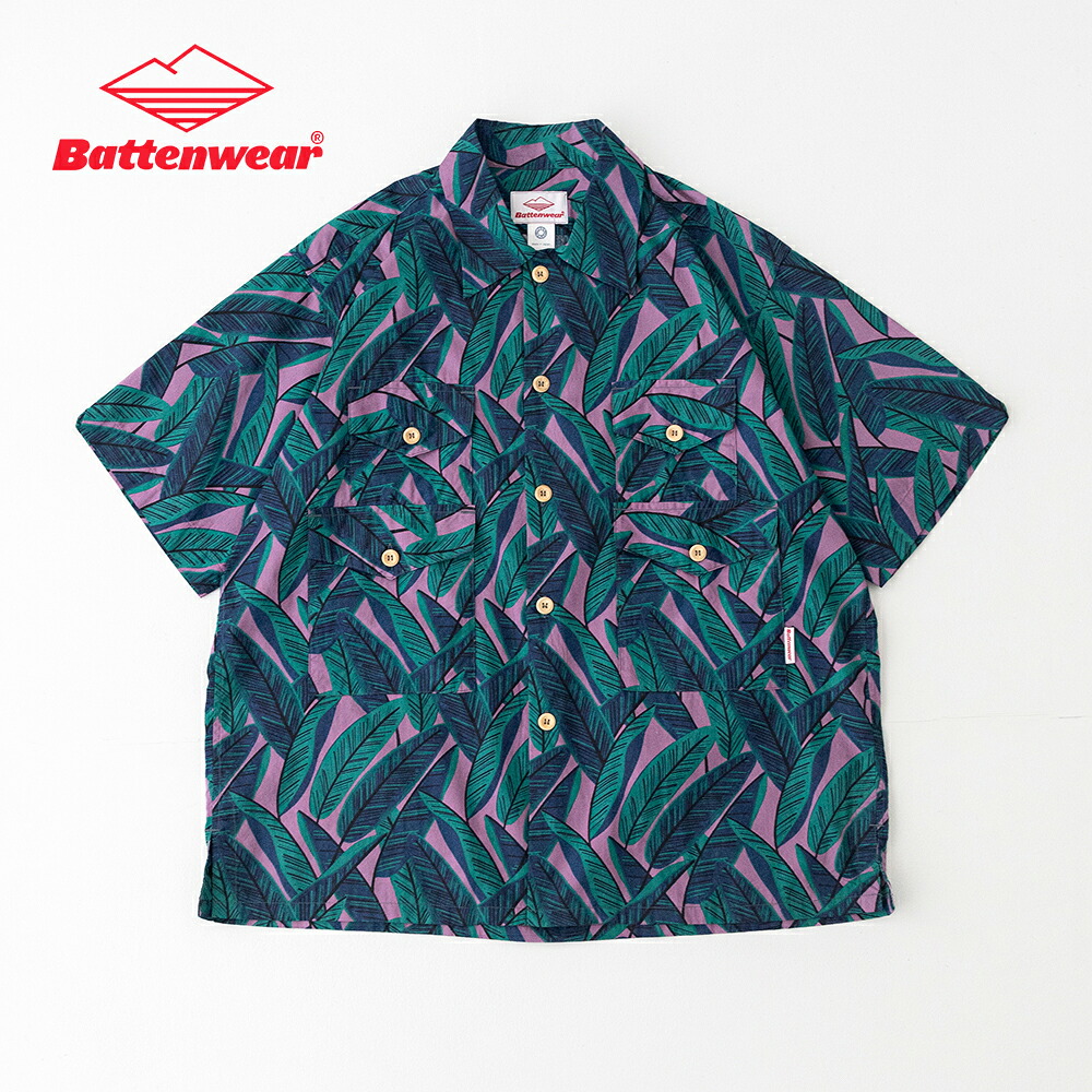 バテンウェア×ポストオーバーオールズ Cotton Printed Broad Cloth  T\u0026C Shirts (323026SV) Battenwear x Post O\u0027Alls(メンズ) 【2026春夏】*貨物輸送無料*【後ばらい決済不可】*