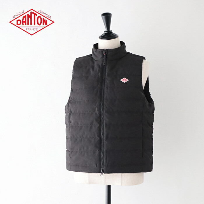 ダントン ミドルダウン ジップ スタンドカラーベスト (DT-A0550 PWL) WOOL LIKE POLYESTER MIDDLE DOWN ZIP STAND COLLAR VEST DANTON(レディース) *送料無料* 【後払い決済不可】 *