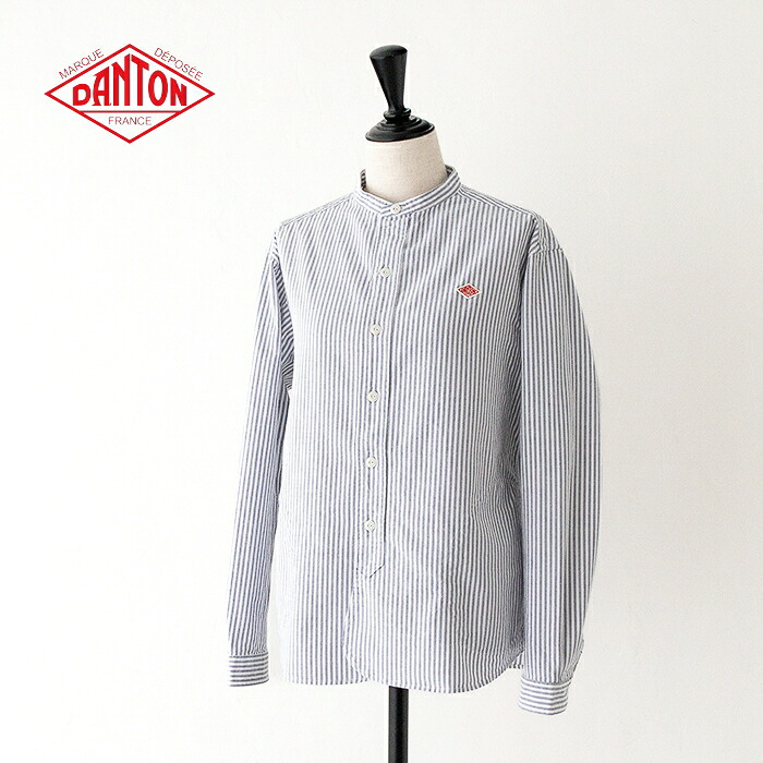 ダントン バンドカラーシャツ (DT-B0279 OXP) OXFORD PLAID BAND COLLAR SHIRT L/S DANTON(レディース) *送料無料* 【後払い決済不可】 *