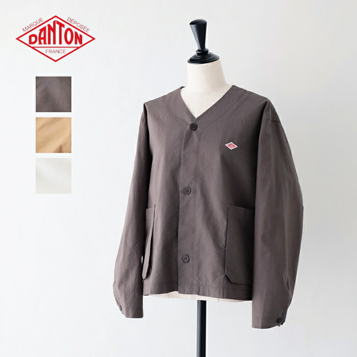 ダントン CF ウェザーウォッシャーカラーレスジャケット (DT-A0657 CFD) CF WEATHER WASHER COLLARLESS JACKET DANTON(レディース) *貨物輸送無料*【信用販売決済不可】*