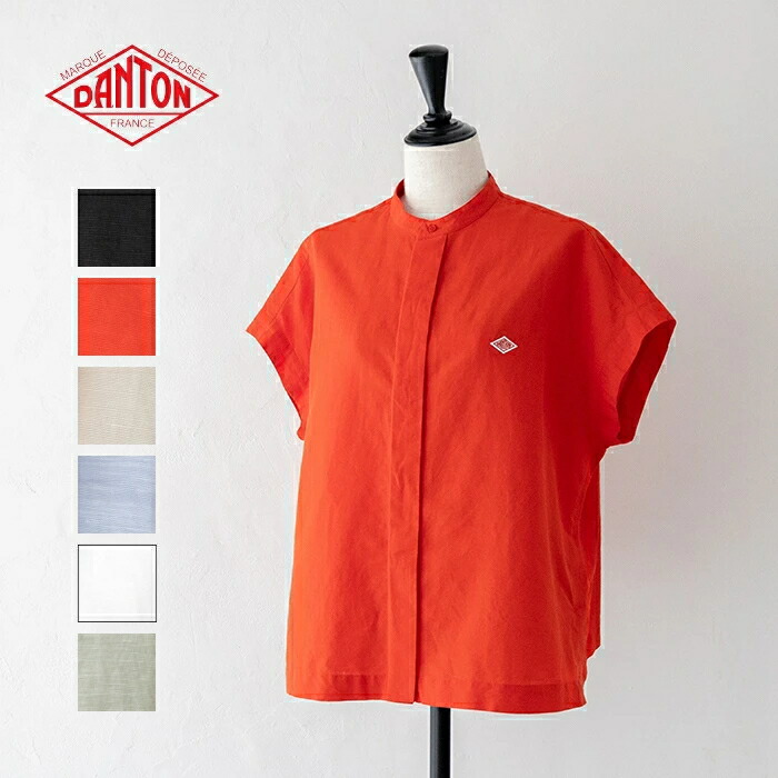ダントン コットンリネン スリーブレスシャツ (DT-B0235 VCL) C/LI SLUB SLEEVELESS SHIRT DANTON(レディース) *送料無料* 【後払い決済不可】 *
