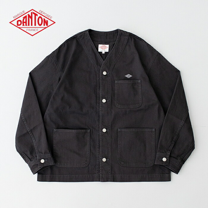 ダントン DANTON ノーカラーコート ウールモッサ　メンズチャコールグレー danto-dt-a0034wlp_c.jpg