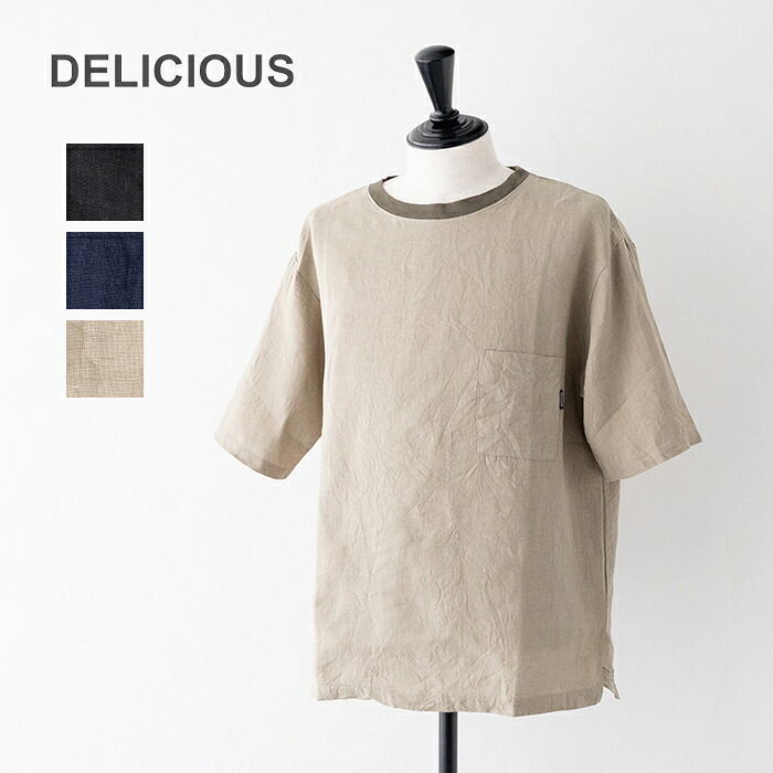 デリシャス LINEN Big T-Shirt (DC20083)DELICIOUS(メンズ) *送料無料*【後払い決済不可】【ポイント10倍】ポイントアップ 7/21 12:00～7/26 1:59｜PLUS USP