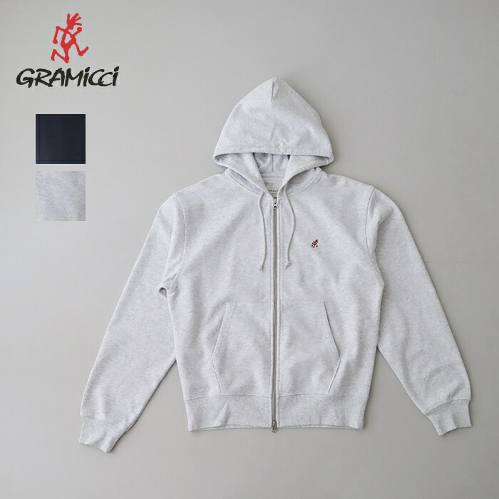 グラミチ ワンポイントジップフーデッドスウェットシャツ (G310-FT) ONE POINT ZIP HOODED SWEATSHIRT Gramicci(メンズ) *貨物輸送無料*【後ばらい決済不可】【尖んがり10倍】お買い出しマラソン 5/9 20:00～5/16 1:59 DARK NAVY:ダークネイビー-HEATHER ASH:ヘザーアッシュ