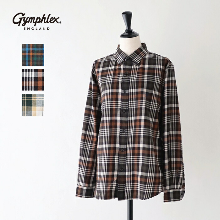 体育館フレックス チェックボタンダウン長袖プルオーバー (GY-B0197 CTE) C/TEN TWILL CHECK B.D. SHIRT L/S Gymphlex(レディース) *貨物輸送無料*【後ばらい決済不可】【尖んがり10倍】百貨店SALE 6/4 20:00～6/11 1:59