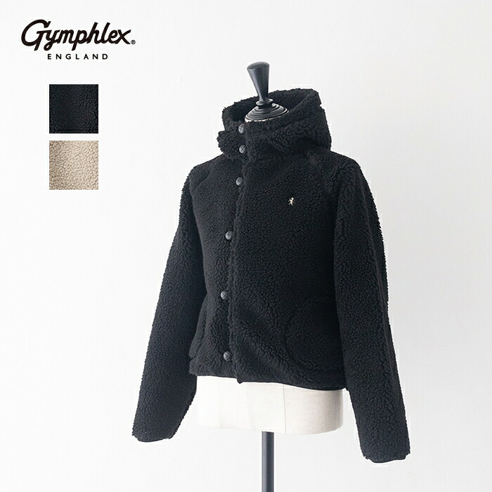 ジムフレックス ボアフードショートジャケット (GY-A0725 BOA) SHEEP BOA BOA HOODED SHORT JACKET GYMPHLEX(レディース) *送料無料* 【後払い決済不可】 【ポイント10倍】お買い物マラソン 4/14 20:00～4/17 9:59