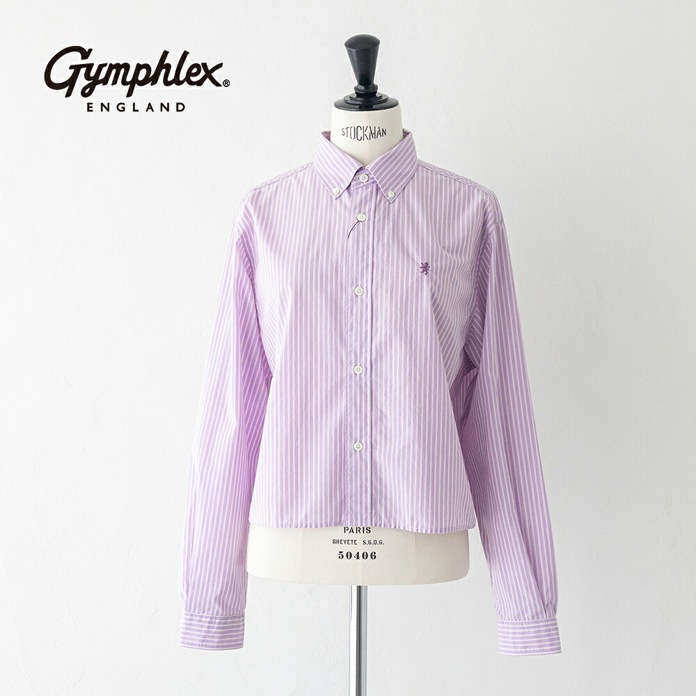 ジムフレックス タイプライター ショートボタンダウンシャツ STRIPE (GY-B0203 TRR) SHORT B.D. SHIRT L/S GYMPHLEX(レディース) 【2026春夏】*送料無料*【後払い決済不可】【ポイント10倍】ポイントアップ 7/12 21:00～7/19 1:59｜PLUS USP