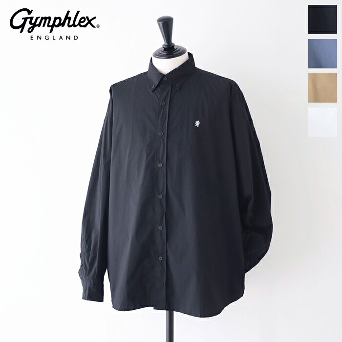 体育館フレックス ナイロンシャツジャケット (GY-B0250 DNT) DRY NYLON STRETCH TAFFETA B.D. SHIRT L/S Gymphlex(メンズ) *貨物輸送無料*【信用販売決済不可】【尖んがり10倍】百貨店SALE 6/4 20:00～6/11 1:59