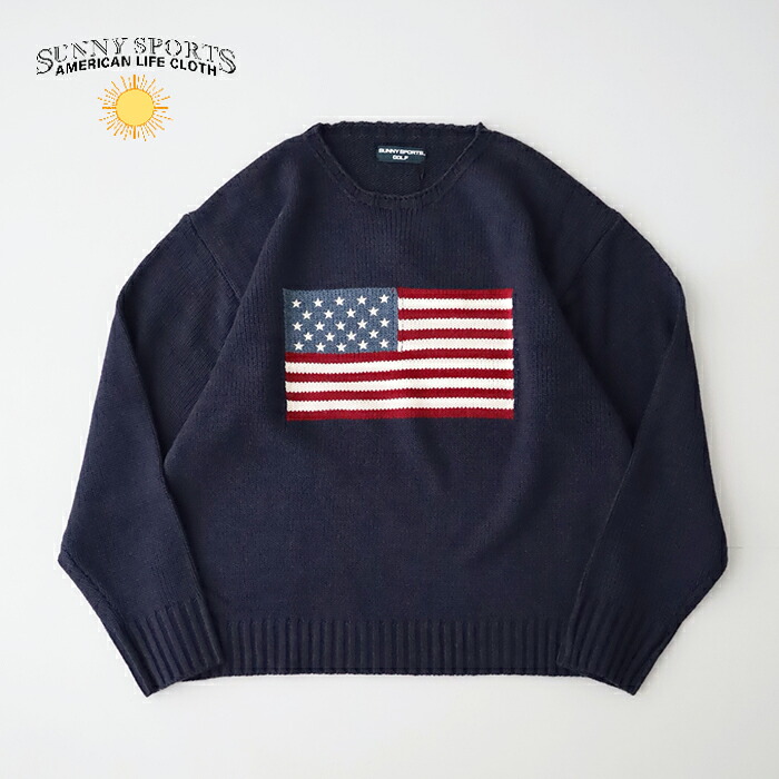 サニースポーツ フラッグクルーセーター (sn22f016) flag crew sweater SUNNY SPORTS(メンズ) *送料無料* 【後払い決済不可】 【ポイント10倍】お買い物マラソン 4/14 20:00～4/17 9:59