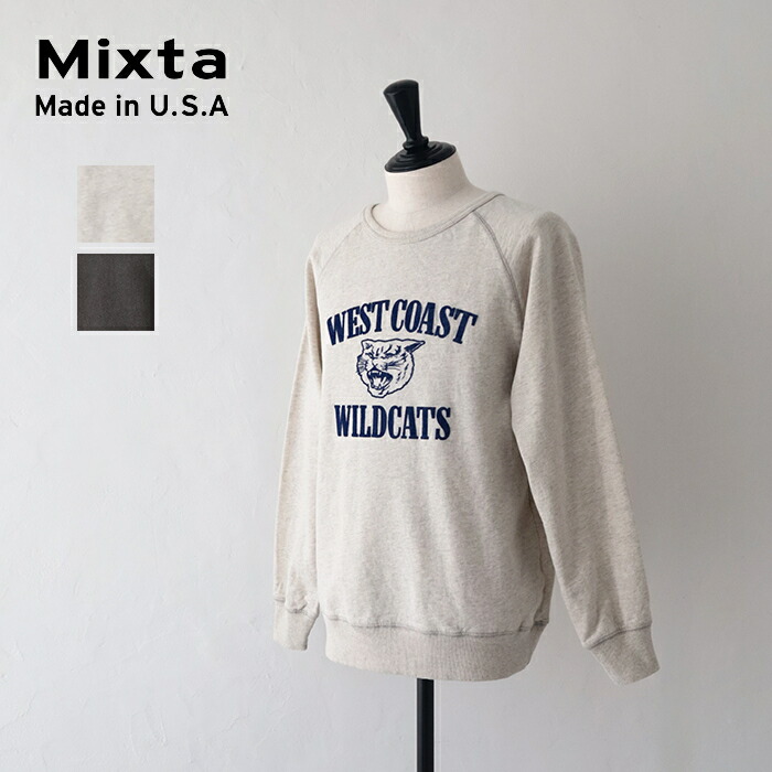 ミクスタ プリントスウェット (MXT1020002) Crew Neck Set-In / WILDCATS Mixta(レディース/メンズ) *貨物輸送無料*【後ばらい決済不可】【尖んがり10倍】百貨店SALE 6/4 20:00～6/11 1:59