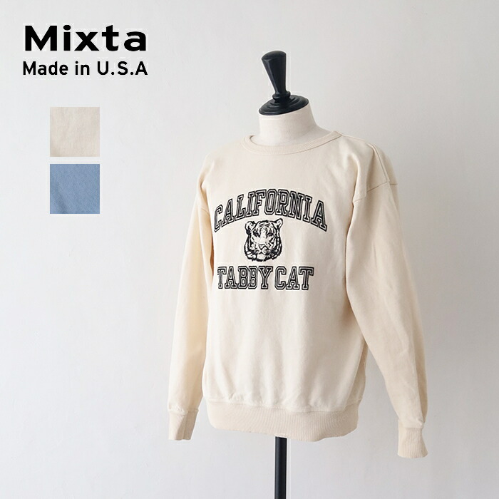 ミクスタ プリントスウェット (MXT1020007) Crew Neck Set-In / TABBY Mixta(レディース/メンズ) *送料無料* 【後払い決済不可】 *