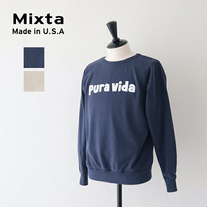 ミクスタ プリントスウェット (MXT1020011) Crew Neck Set-In / PURAVIDA Mixta(レディース/メンズ) *貨物輸送無料*【後ばらい決済不可】【尖んがり10倍】百貨店SALE 6/4 20:00～6/11 1:59