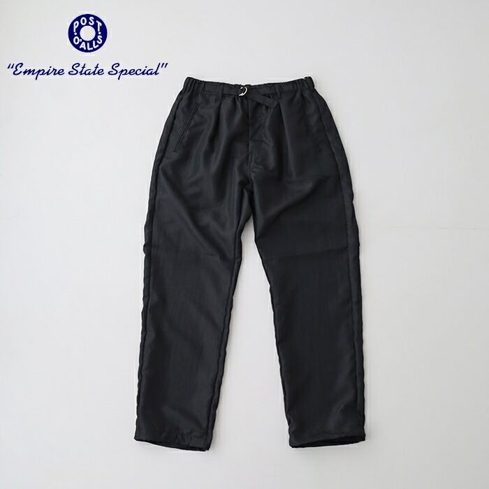 ポストオーバーオールズ E-Z Lax 4 wool voile スラックス POST O'ALLS / E-Z Lax 4 -black- #3315／acoustics Men's